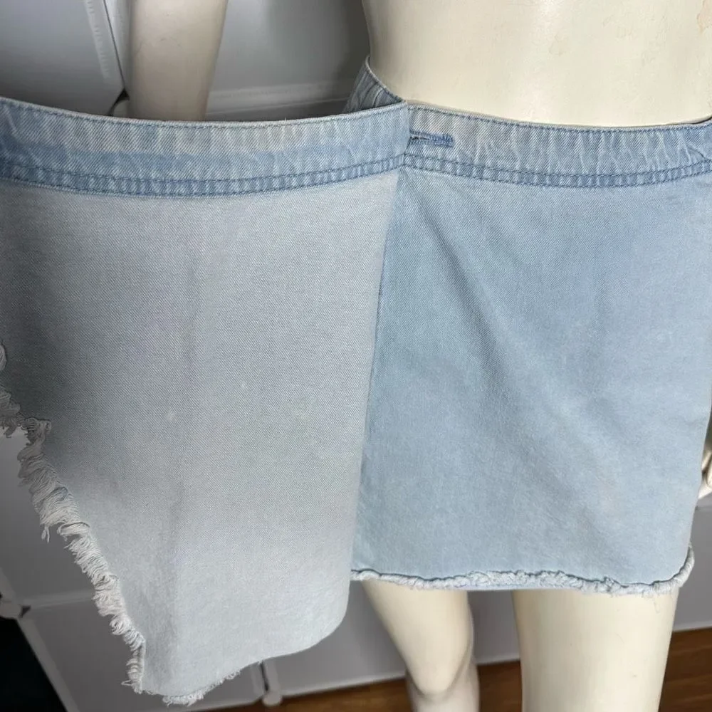 Tobi Belmont Shore LIght Wash Wrap Skirt Size 25